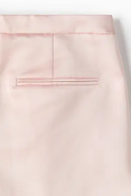 Short en satin avec plis - Rose clair — photo 2