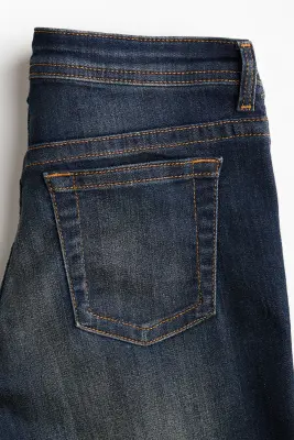 Flared Leg Ultra Low Waist Jeans - Bleu denim foncé — photo 4
