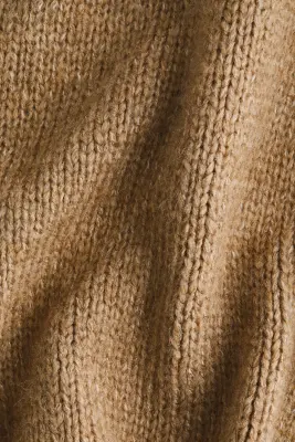 Veste à capuche zippée en maille - Beige foncé — photo 4