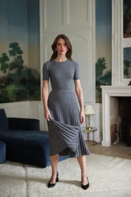 Henrietta Knit Top - Grey melange — photo 3
