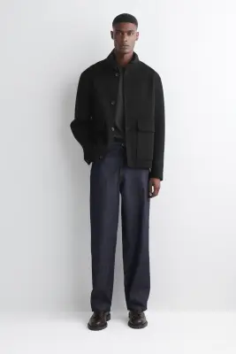 T-SHIRT SLIM À MANCHES LONGUES EN COTON CÔTELÉ - GRIS FONCÉ CHINÉ — photo 1