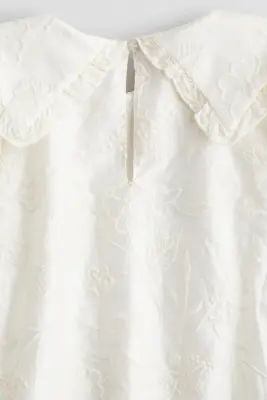Robe brodée - Crème — photo 1