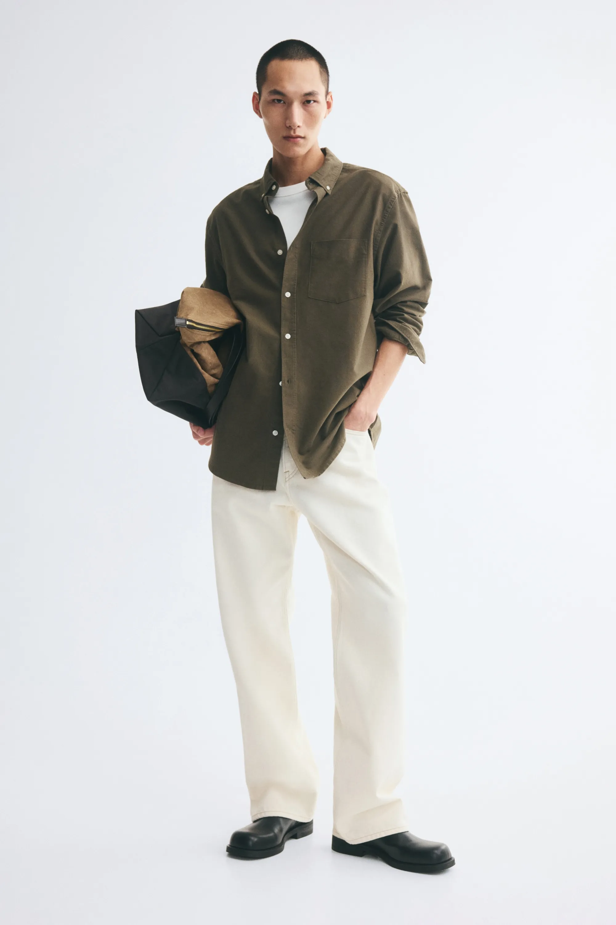 Chemise Oxford Regular Fit - Vert kaki foncé