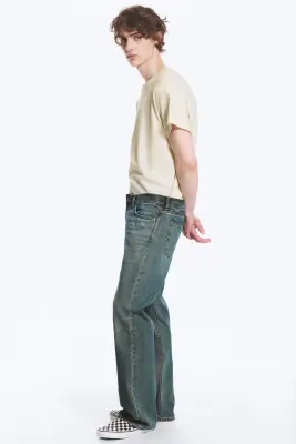 Jean bootcut standard taille basse Sky - Grid Blue - Bleu clair — photo 2
