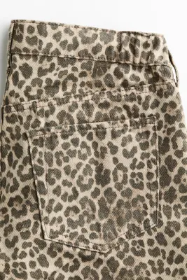 MAMA Wide Low Jeans - Beige/imprimé léopard — photo 4