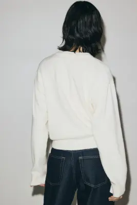 Pull avec motif à sequins - Blanc/nœud — photo 2