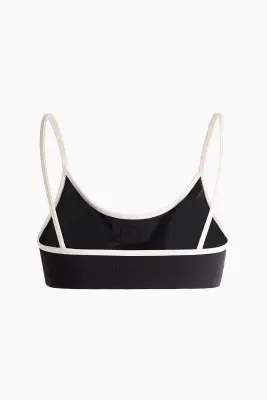 Crop top de sport matelassé SoftMove™ - Noir — photo 4