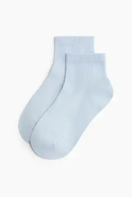 Lot de 5 paires de socquettes - Crème/bleu clair — photo 1