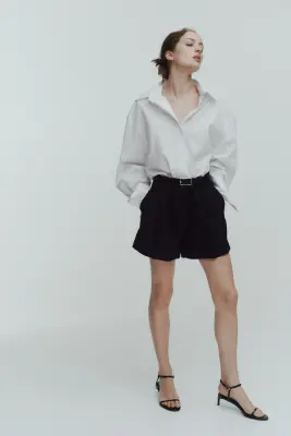 Short à plis - Noir — photo 2