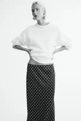 Jupe midi - Noir/pois — photo 2