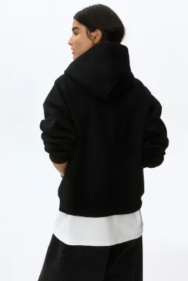 Veste à capuche zippée - Noir — photo 3