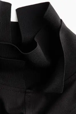 Top en coton avec col double - Noir — photo 3