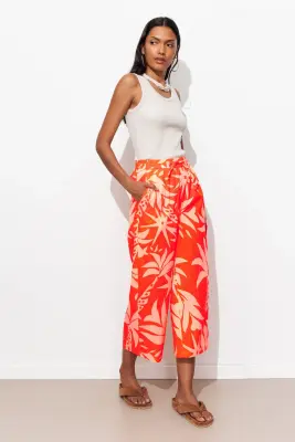Pantalon large imprimé fluo — photo 2
