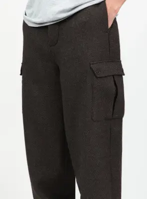Cargo Pants in Chocolate 100% Italian Wool — photo 5
