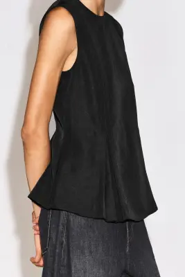 TOP PÉPLUM À PLIS - NOIR — photo 4