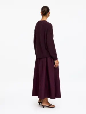 Pull en maille bouclée en coton mélangé - Prune — photo 2
