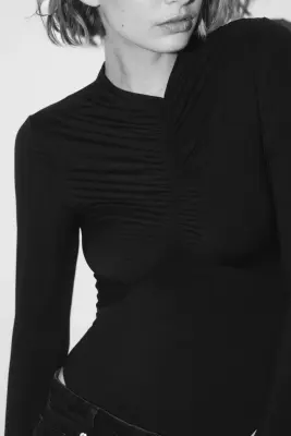 Body string à effet drapé - Noir — photo 4