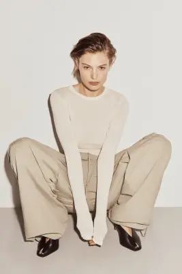 Pantalon cargo en coton - Taupe — photo 1