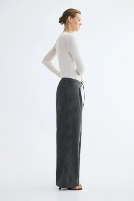 Pantalon à cordon - Gris foncé chiné — photo 3