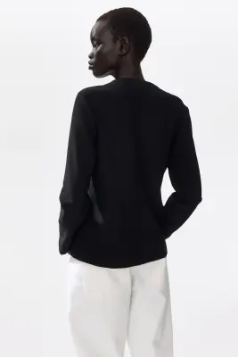 Veste avec boutons noués - Noir — photo 3