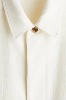 Veste Regular Fit en lin mélangé - Crème — photo 1