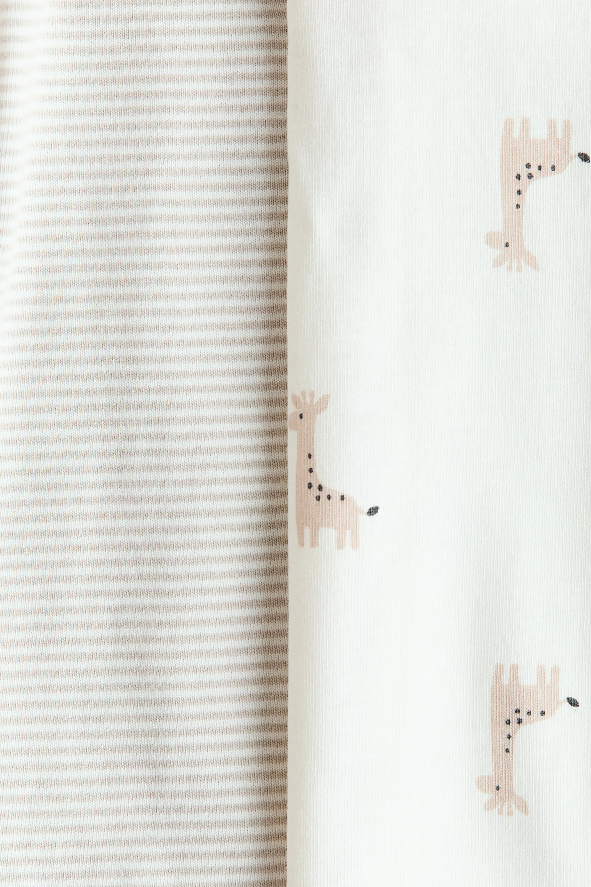 Lot de 2 pyjamas imprimés et zippés - Beige clair/girafe