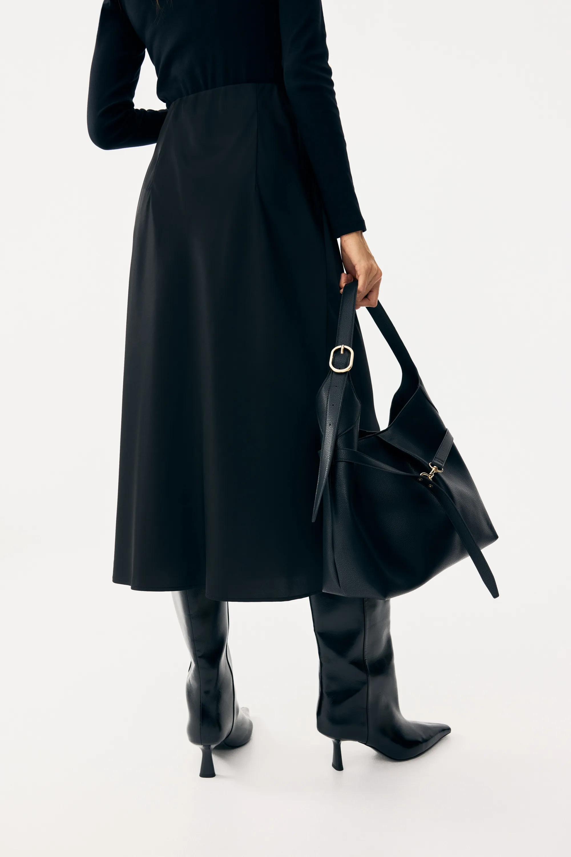 MAMA Slip skirt en satin - Noir