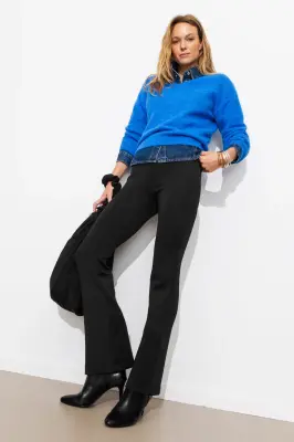 Pantalon flare maille jersey — photo 2