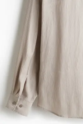 Chemise froissée Regular Fit - Grège — photo 1