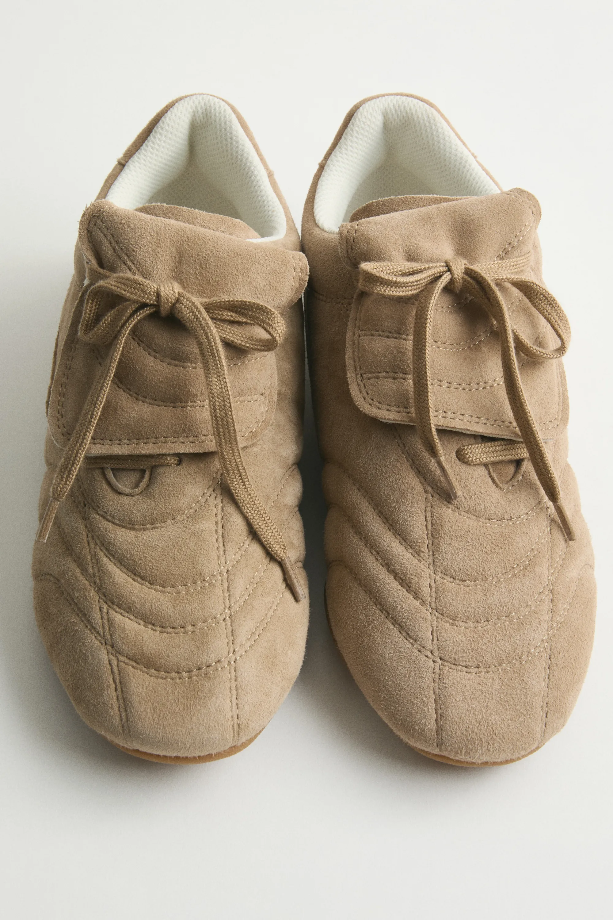 Sneakers en cuir velours - Beige