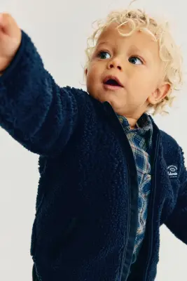 Veste en tissu Teddy bear - Bleu marine — photo 4