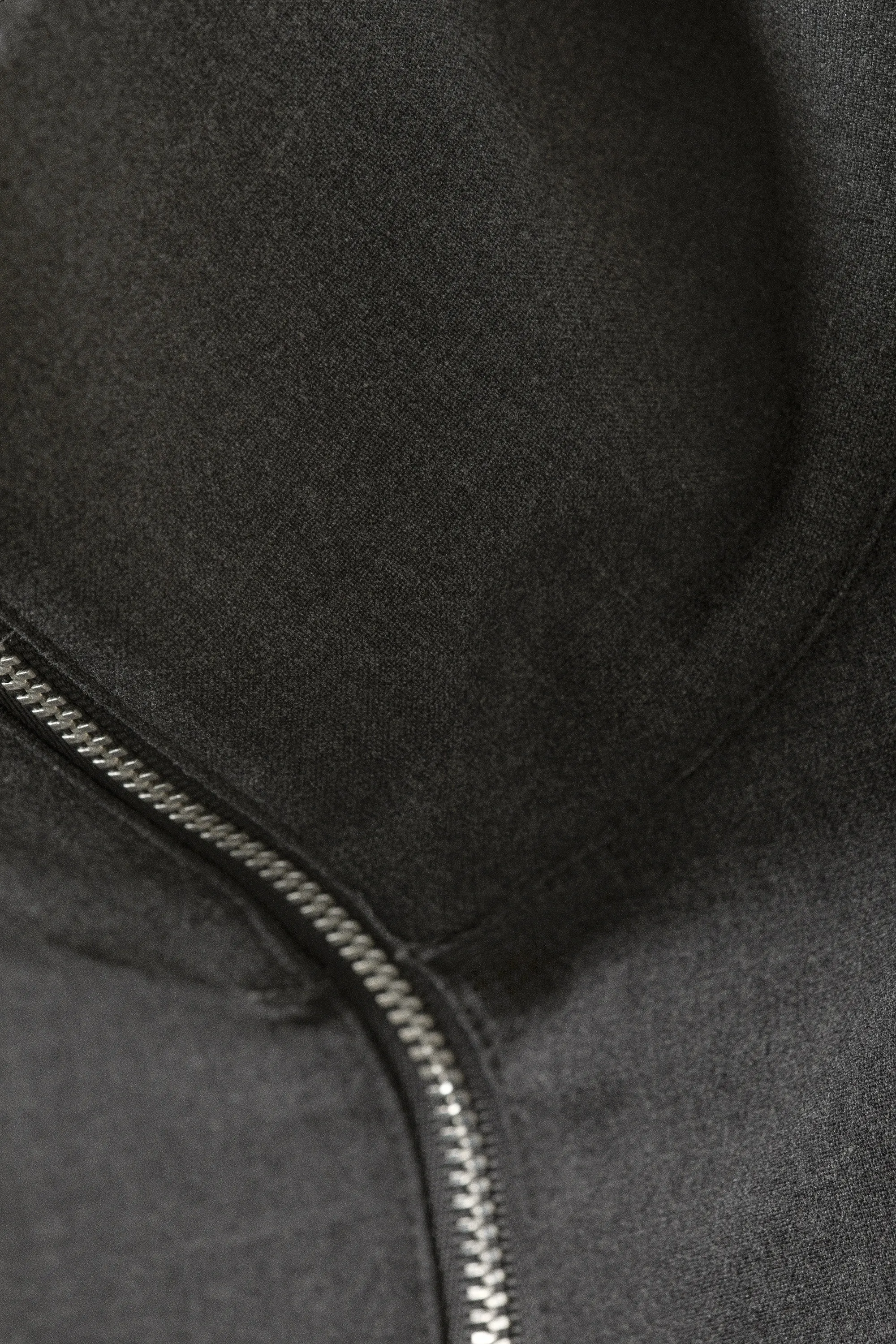 Chemise zippée ajustée à manches longues - Gris foncé chiné