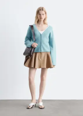 Cardigan en alpaga mélangé - Turquoise clair — photo 1
