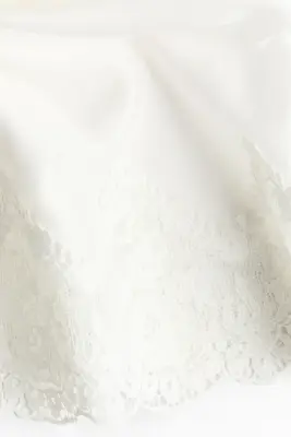 Jupe smockée avec dentelle - Blanc — photo 5