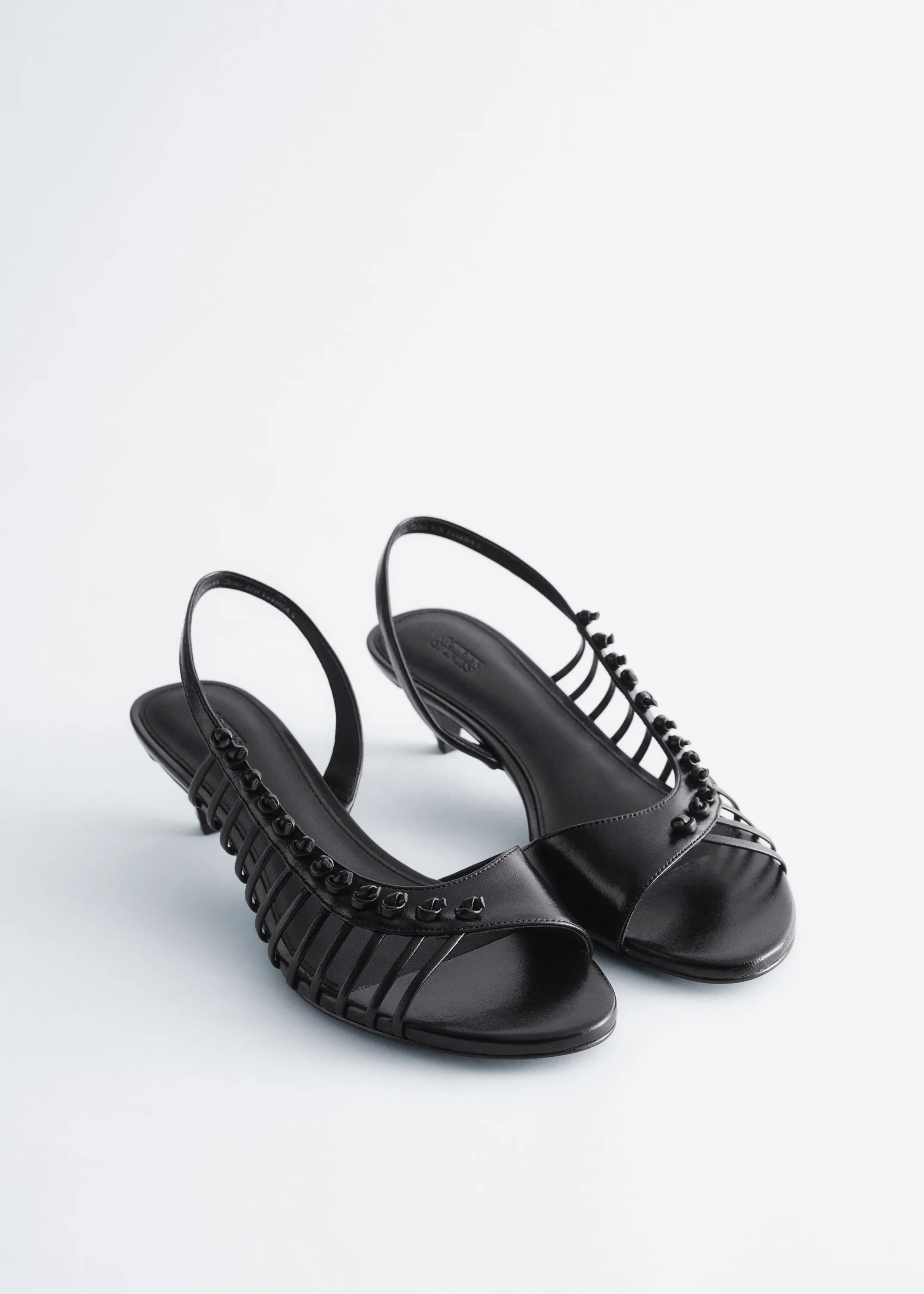 Sandales à brides en cuir - Noir