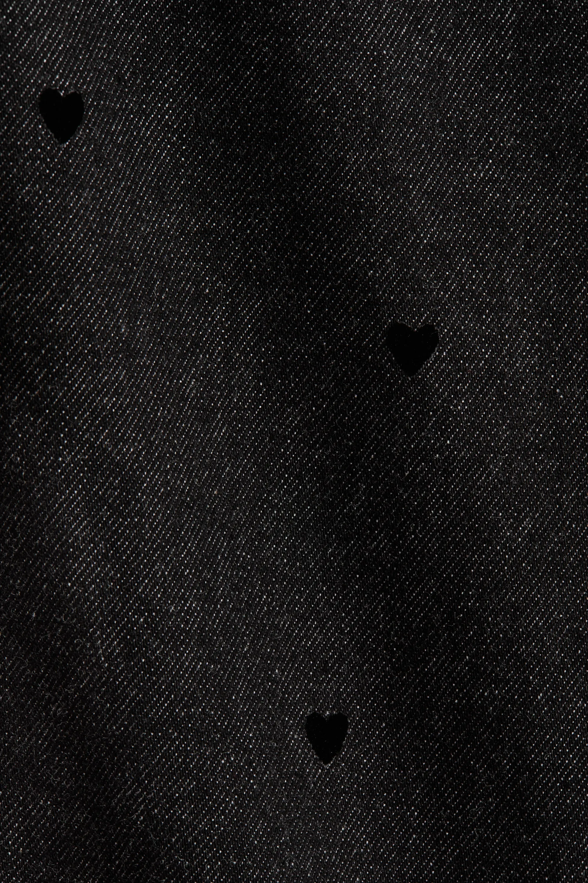 Jean à jambes larges avec motifs - Noir denim