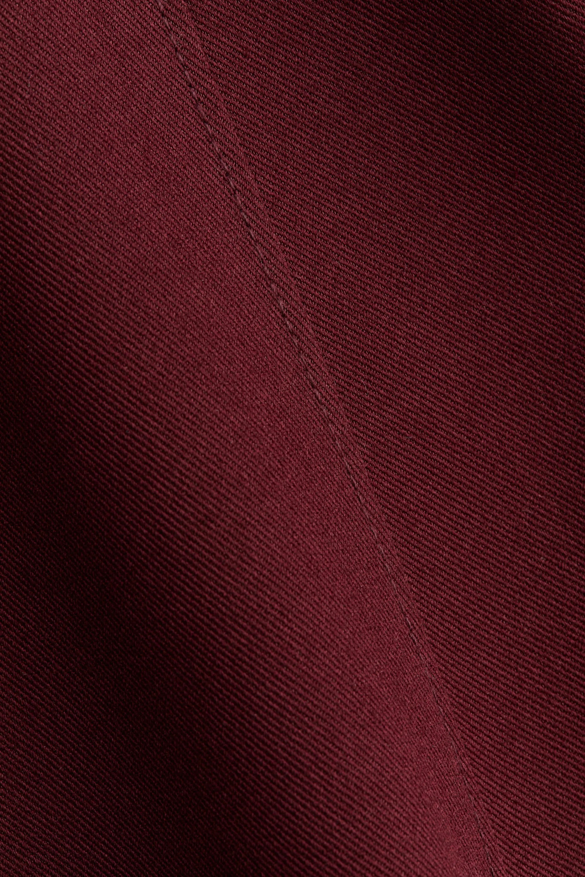Robe en twill avec taille marquée - Bordeaux