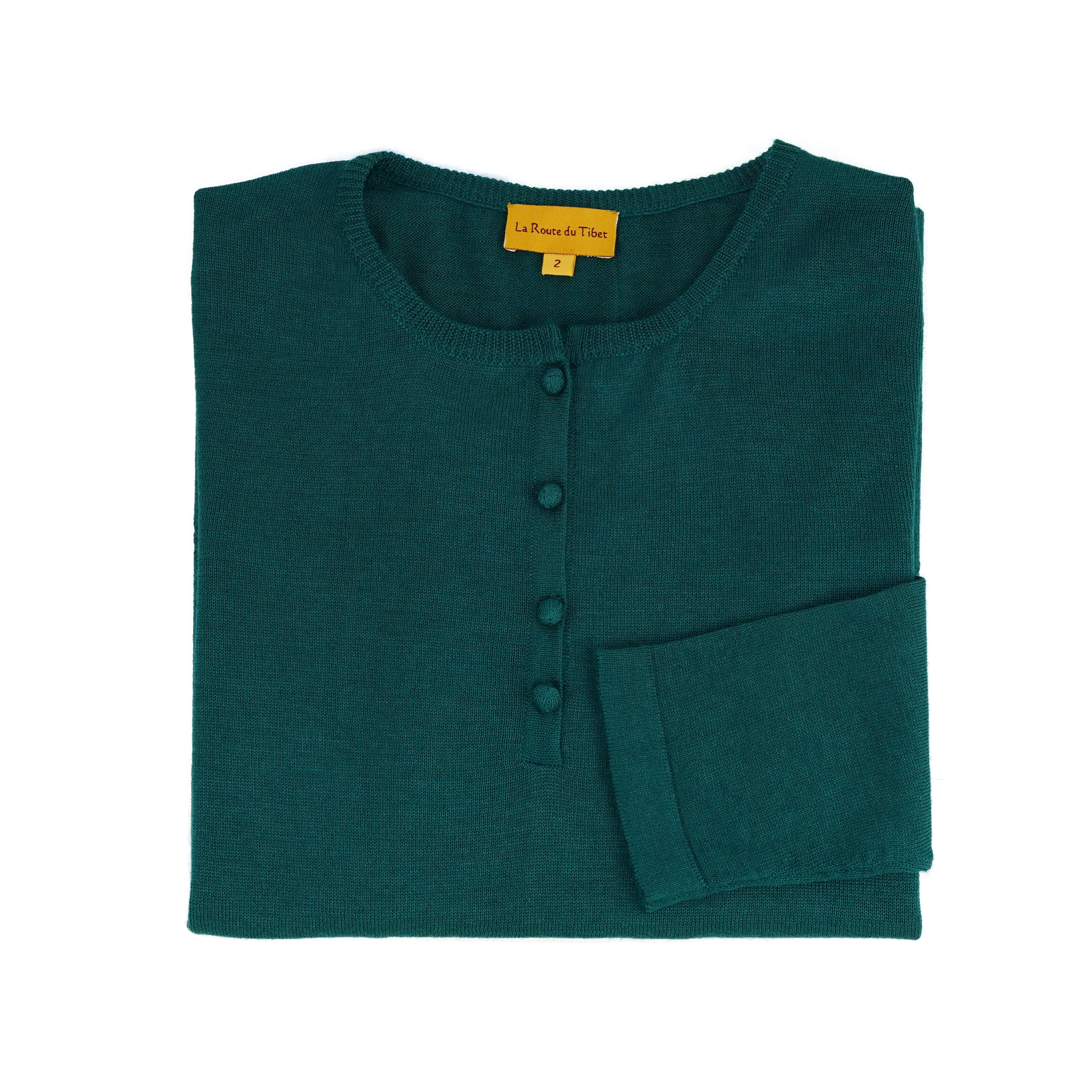 Pull en pashmina et soie - vert sapin