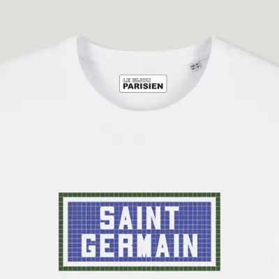 T-SHIRT COTON BIO IMPRIMÉ  – SAINT GERMAIN - BLANC — photo 2