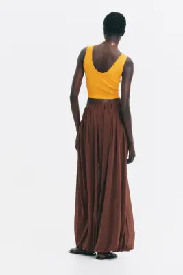 Débardeur court en maille fine - Orange vif — photo 3