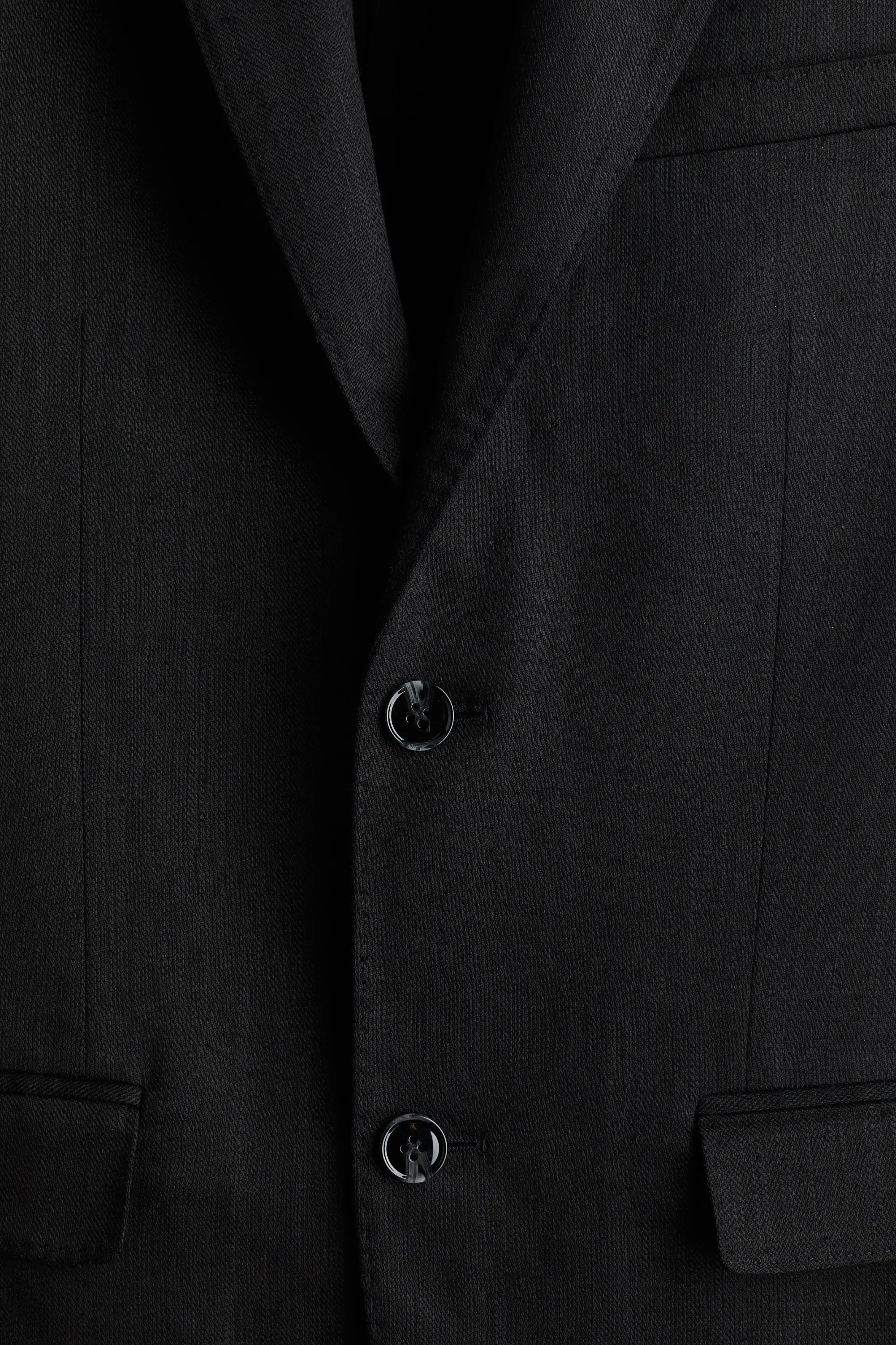 Veste Regular Fit en lin mélangé - Noir