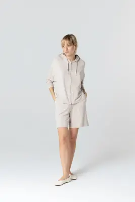 Sweat Beige Col Rond Manches Longues en Viscose / Elasthanne — photo 5
