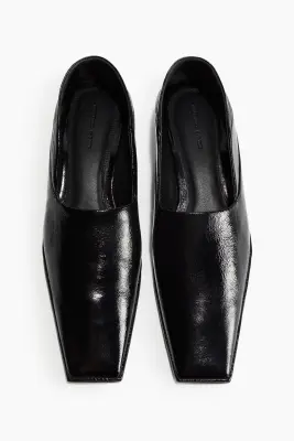 Mocassins à bout carré en cuir - Noir — photo 2