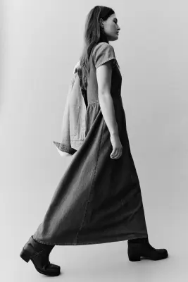 Robe maxi en denim - Bleu denim — photo 2