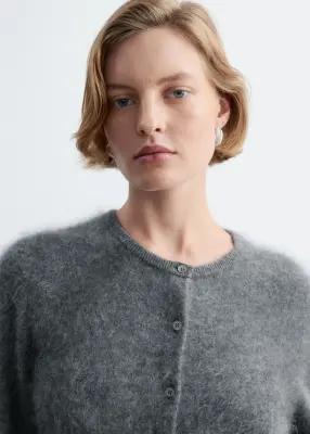 Cardigan en cachemire brossé - Gris — photo 2