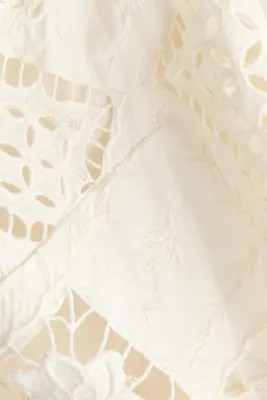 Top court avec broderie anglaise - Crème — photo 4