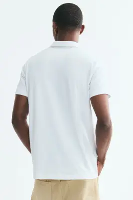 Polo COOLMAX® Slim Fit - Blanc — photo 3