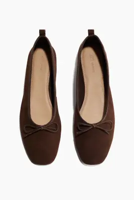 Ballerines en cuir - Marron foncé — photo 1