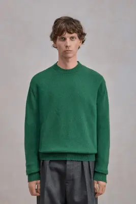 Relaxed Cashmere Crewneck - Vert — photo 3