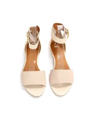 Sandales plates LAZISE en cuir beige et rose poudre NEUVES Px boutique 475€ Taille 36,5 — photo 2